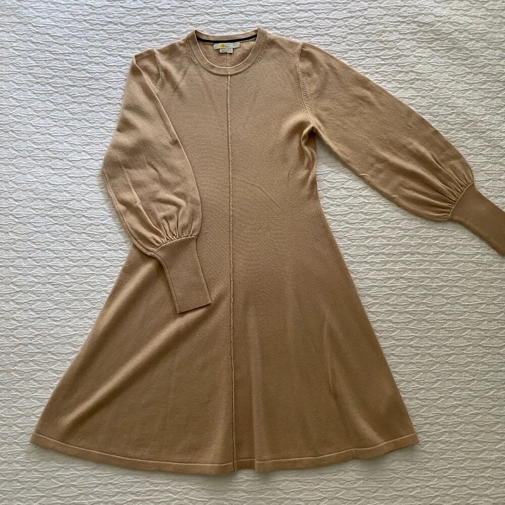 Boden Long Balloon Sleeve withCuff Detail Knitted Sweater Dress